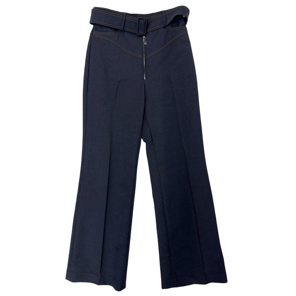 Ellery Wide Leg Belted Pants Blue Size US 6